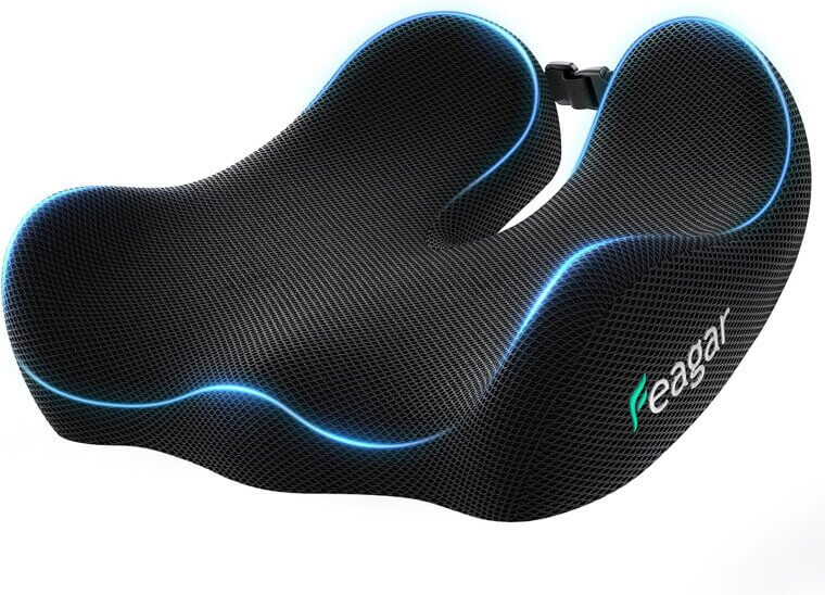 Feagar Seat Cushion for Sciatica & Tailbone Relief - Comfort Anywhere - Now 40% Off!