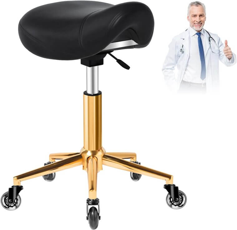 Ergonomic Saddle Stool - Smooth, Comfy, Easy to Adjust - Enjoy 15% Off!