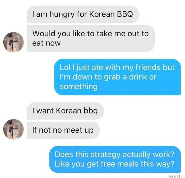 Trying to Get a Free Meal on a Date