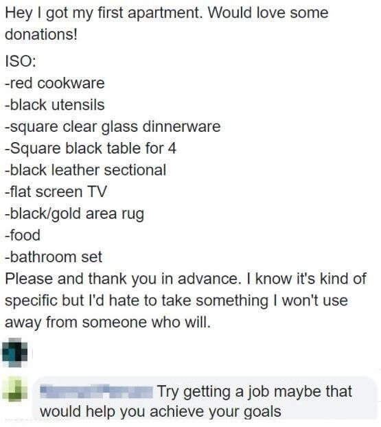 Donations for a New Apartment