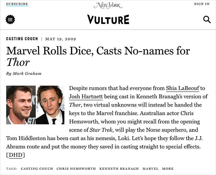 When They Were Just "no-Names"