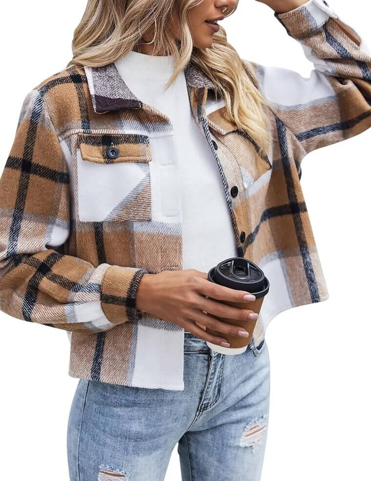 Zeagoo Cropped Shacket - Stylish Fall Plaid for Teachers - Now 8% Off!