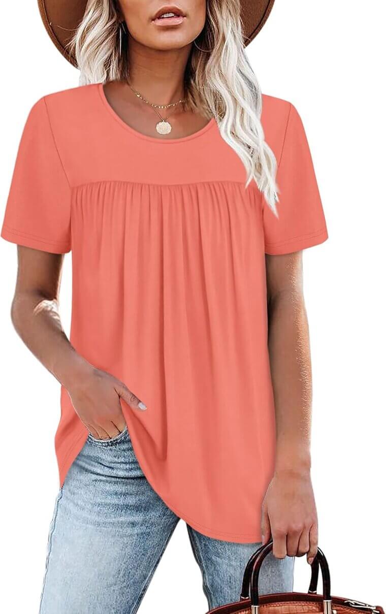 Womens Pleated T-Shirts - Perfect Summer Style - Now 20% Off!