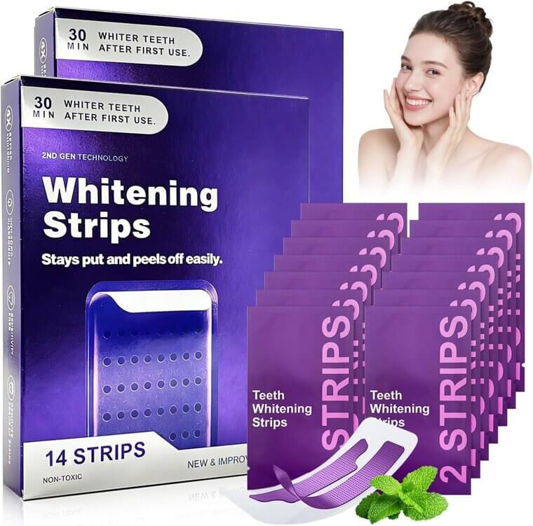 Purple Teeth Whitening Strips - Brighten Your Smile! - Now 28% Off!