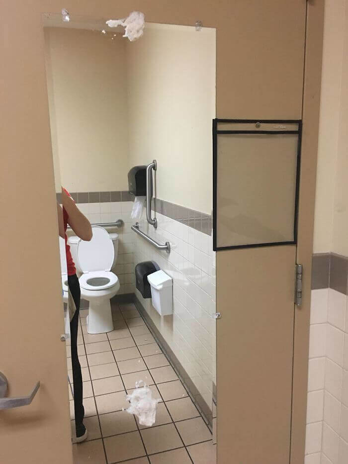 People Were Throwing Wet Toilet Paper In The Store Bathroom