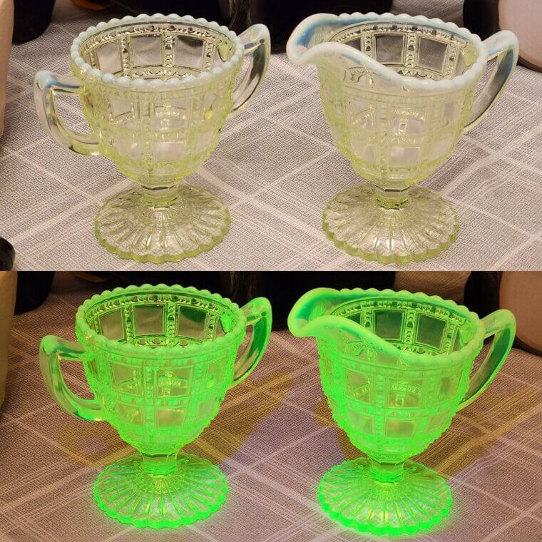 Depression Glass Creamer and Sugar Sets