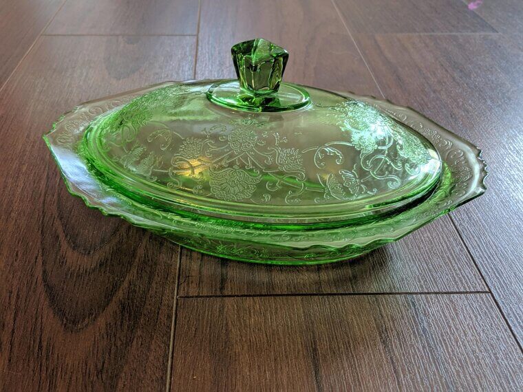Green Glass Butter Dishes Worth Collecting