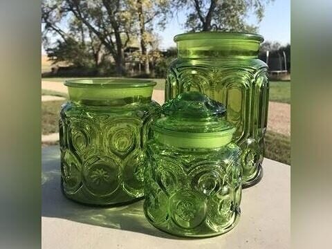Green Glass Canister Sets for the Kitchen