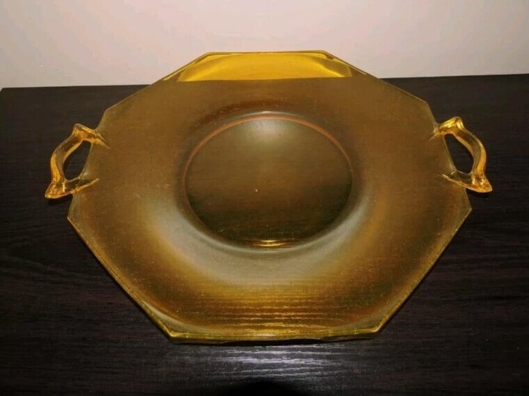 Amber Glass Serving Platters from the Era
