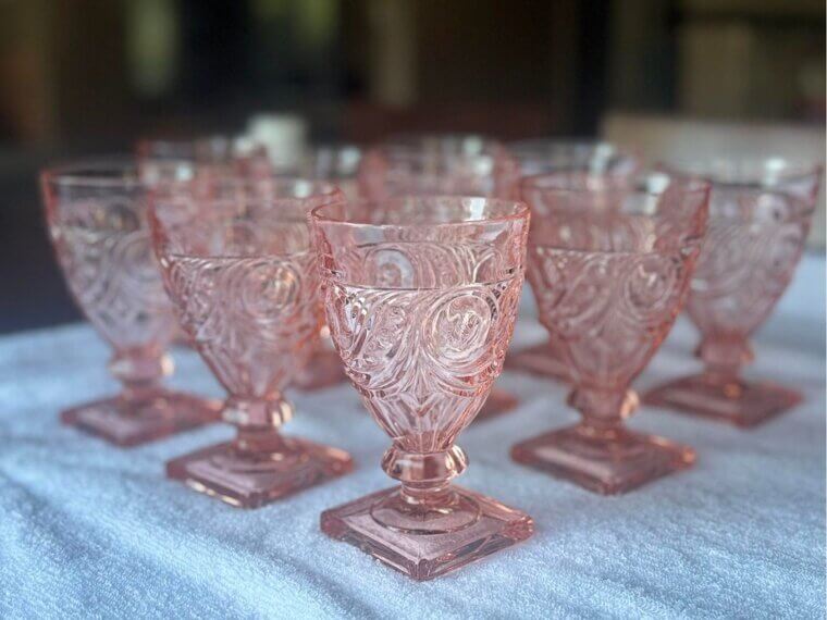 Delicate Pink Sherbet Glasses