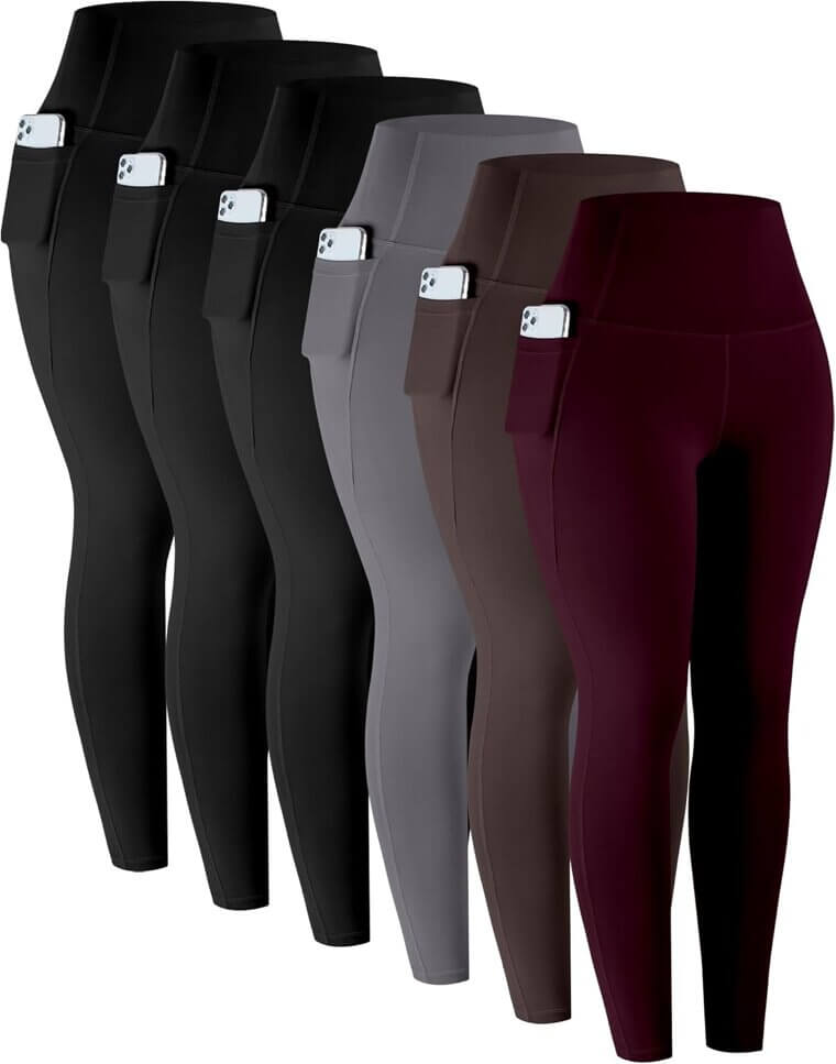 LZYVOO Yoga Leggings - 6 Pack High Waisted Comfort 