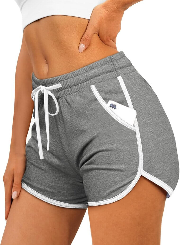 Aloodor Dolphin Shorts - Stylish Athletic Wear with Pockets & Drawstring 