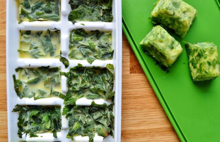 Use Ice Trays To Freeze Herbs