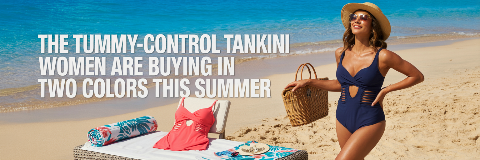 The Tummy-Control Tankini Women Are Buying in Two Colors This Summer
