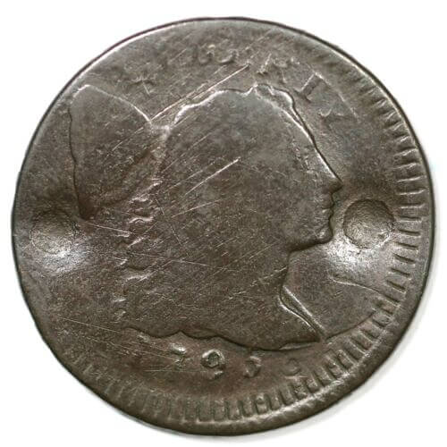 El centavo “Cap Large” de 1795 (Cabeza de Jefferson - Borde con letras) - 285.279 dólares