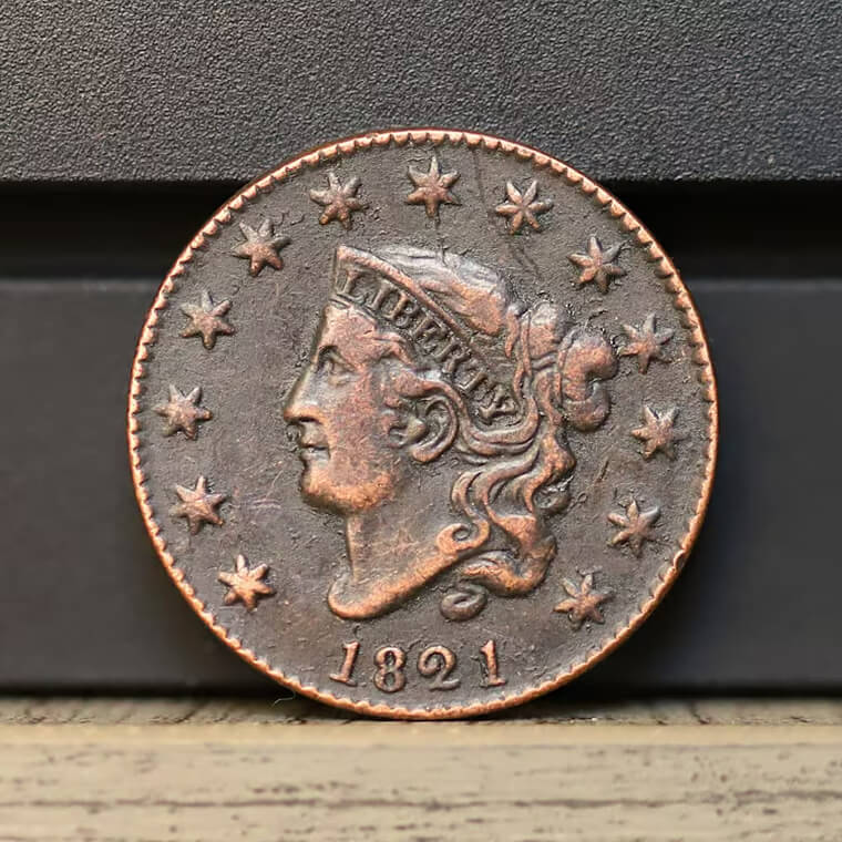 El centavo “Coronet Liberty Head Large” de 1821 - 12.535 dólares (sin circulación)