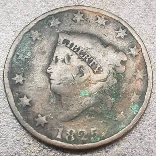 El centavo “Coronet Liberty Head Large” de 1825 - 3125 dólares (sin circulación)