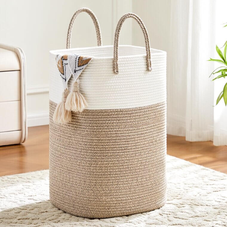 Cotton Rope Laundry Basket - Eco-Friendly Storage Solution for Your Home - Now 23% Off!