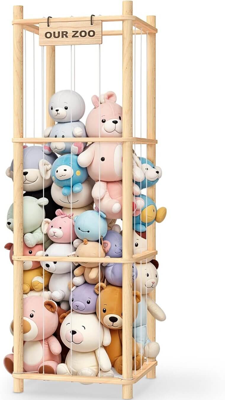 Wooden Toy Organizer for Kids' Rooms - Tidy Up Fun! 