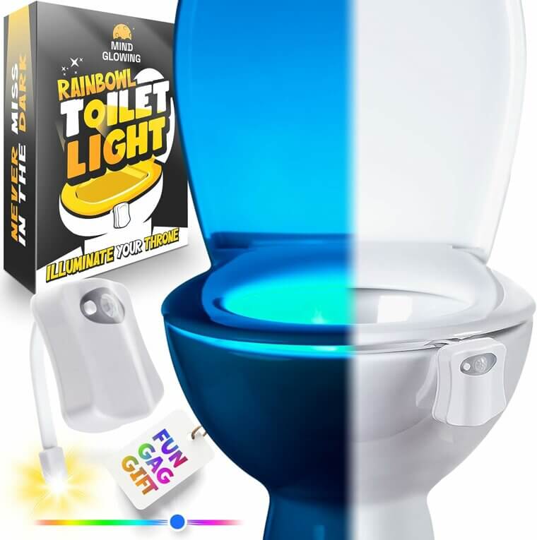 Toilet Bowl Night Light - Fun Motion Sensor Gadget for Him - Now 33% Off!