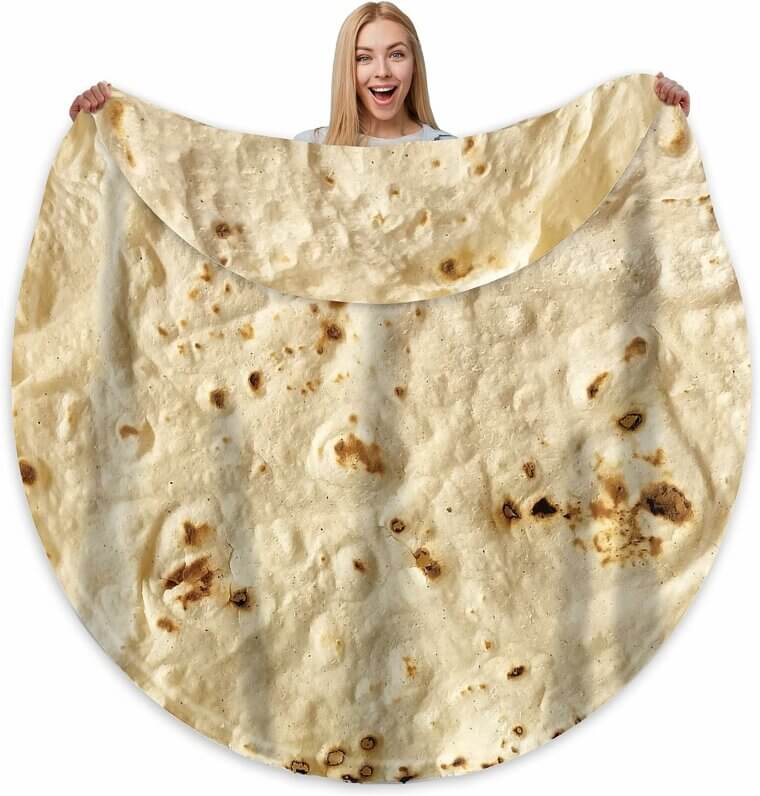 Tortilla Blanket - Cozy, Fun & Realistic Food Throw for All Ages 