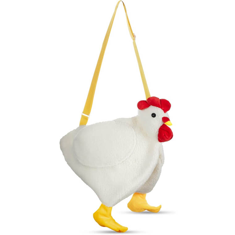 Chicken Hen Purse - Fluffy Fun Handbag for Women and Girls 
