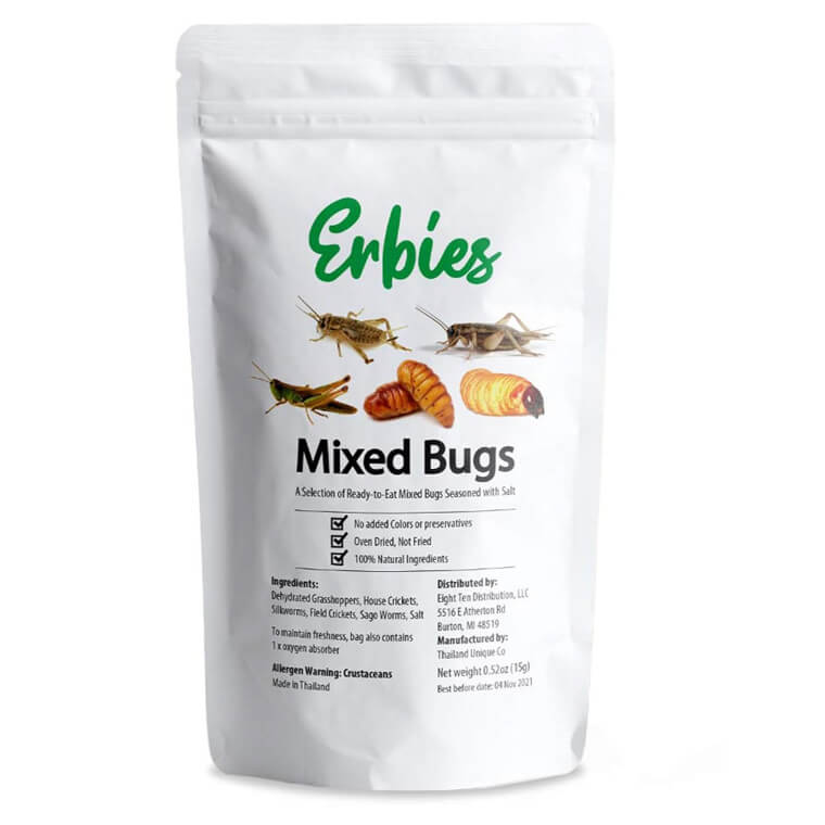 Erbies Edible Bug Mix - Crunchy, Protein-Packed Fun Snacks 