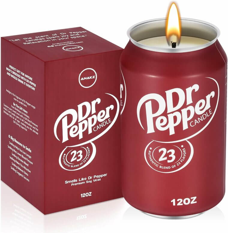 Dr. Pepper Candle - Smells Like Soda, Fun Gift & Decor - Enjoy 20% Off!