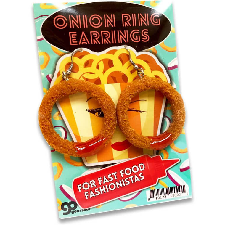 Fried Onion Earrings - Funky Food Jewelry for Teens & Women 