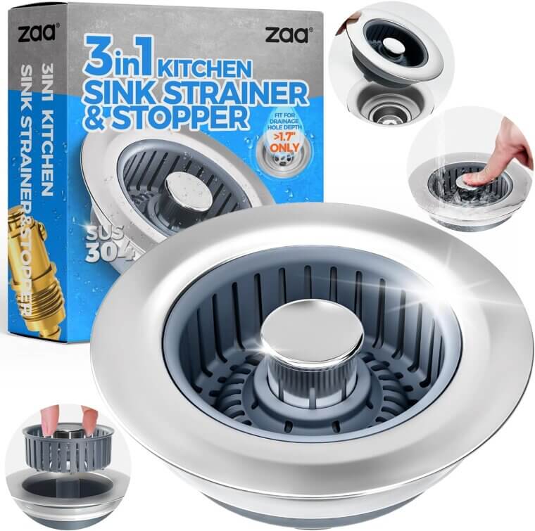 3in1 Kitchen Sink Strainer - Essential for Every Home - Don’t Miss the 33% Discount!