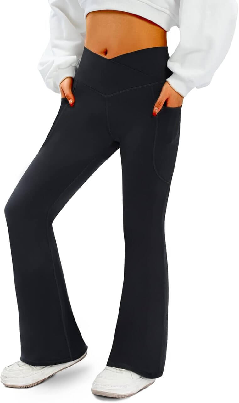 Flare Yoga Pants with Pockets - High Waisted Comfort - 25% Off!