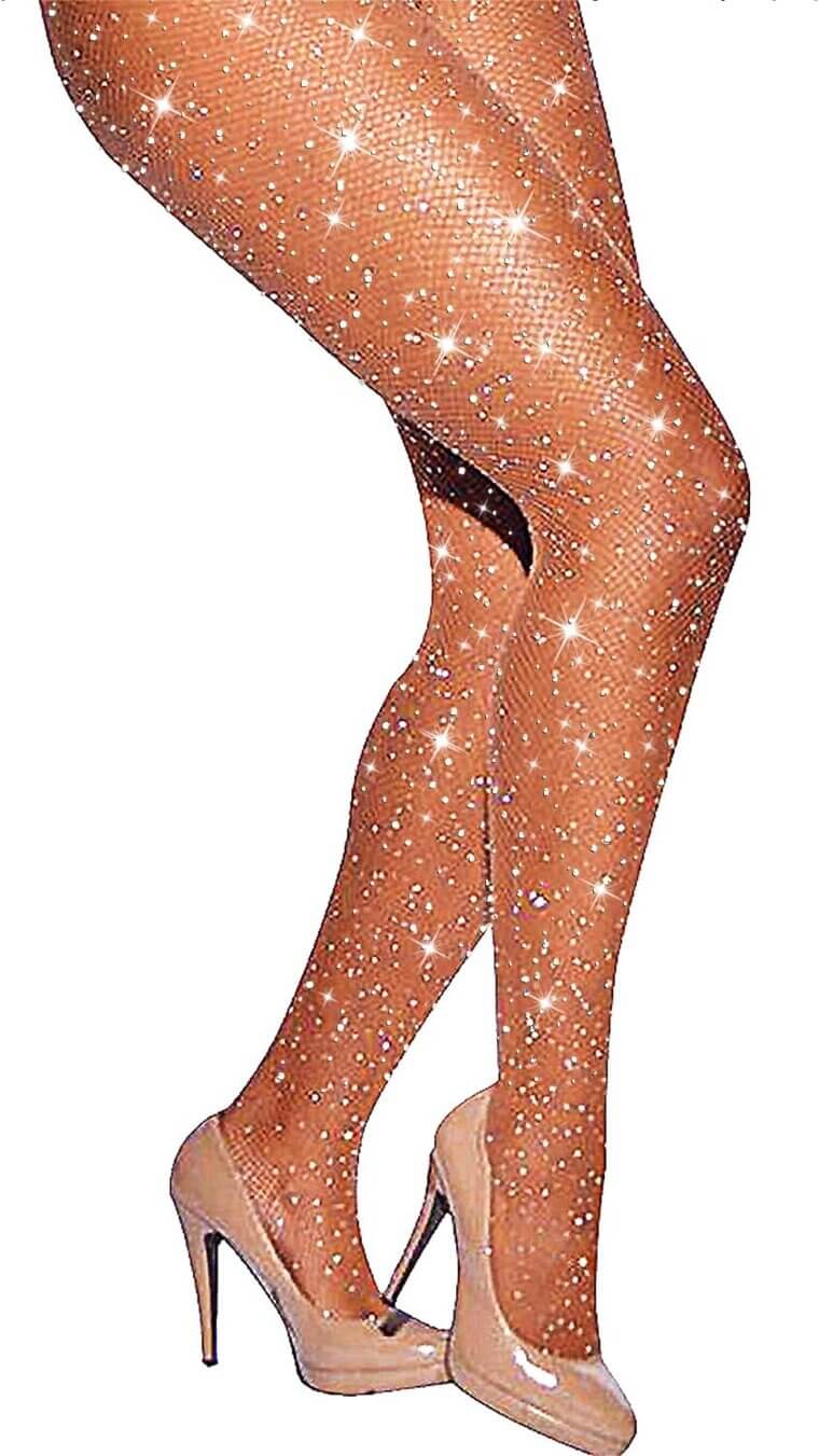 LUCKELF Rhinestone Fishnets - Sparkle in Style! 