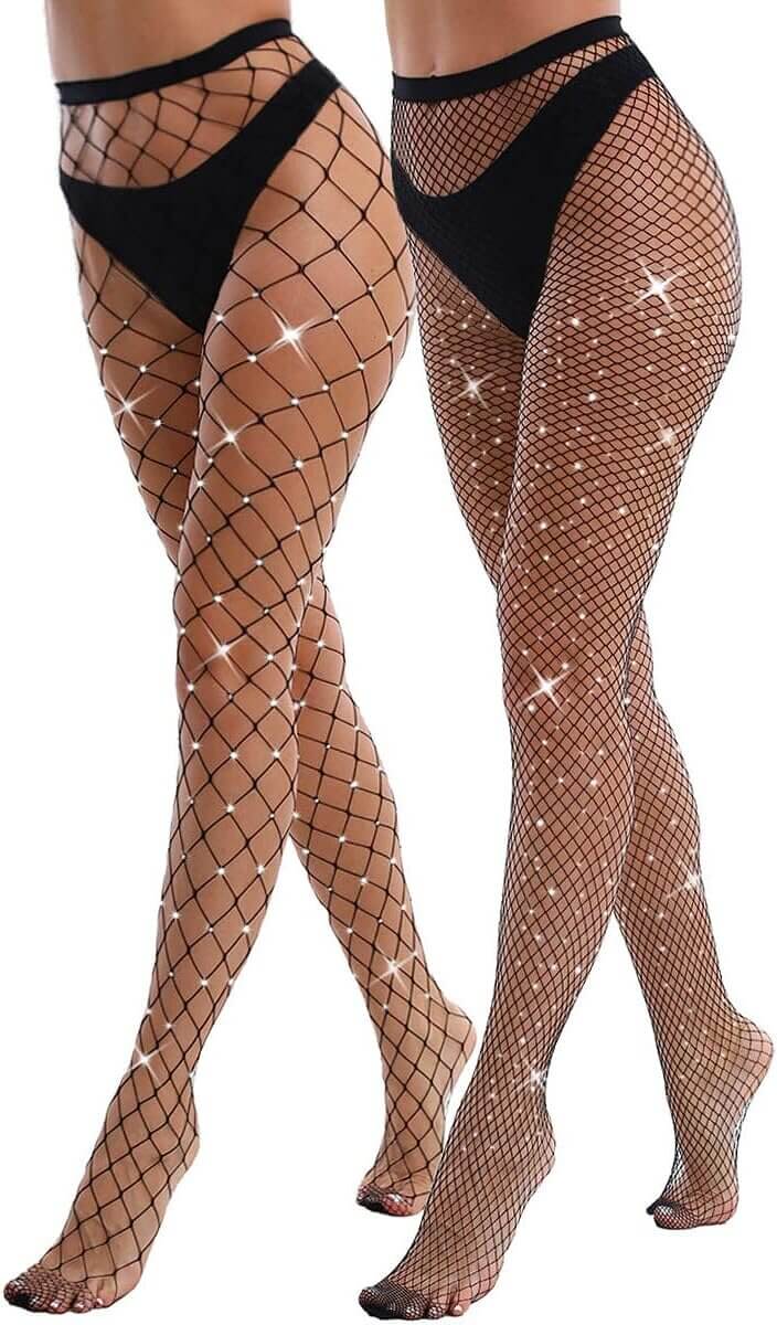 VEBZIN Sparkly Fishnet Tights - Glam Up Your Look! - Now 32% Off!