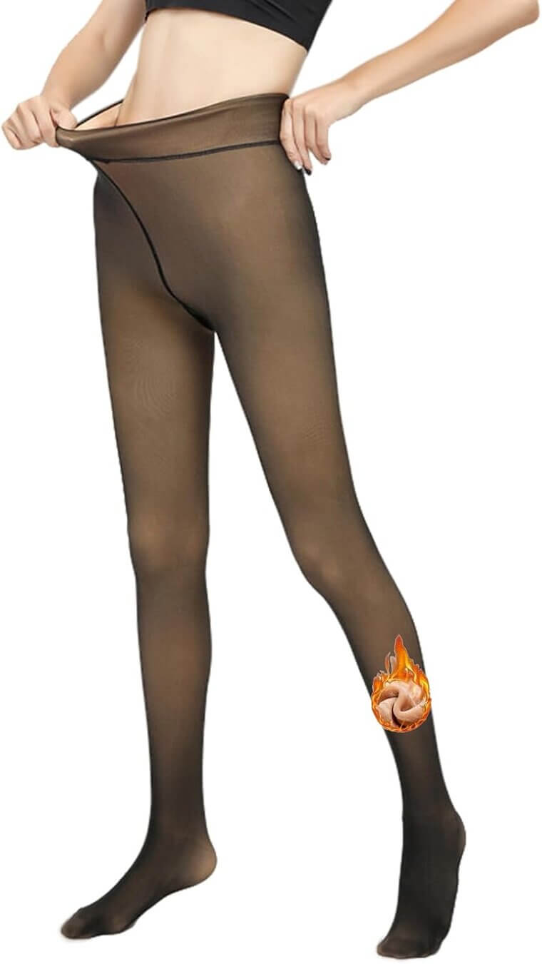 Fleece Lined Tights - Cozy, Stylish Winter Essential - 11% Off!