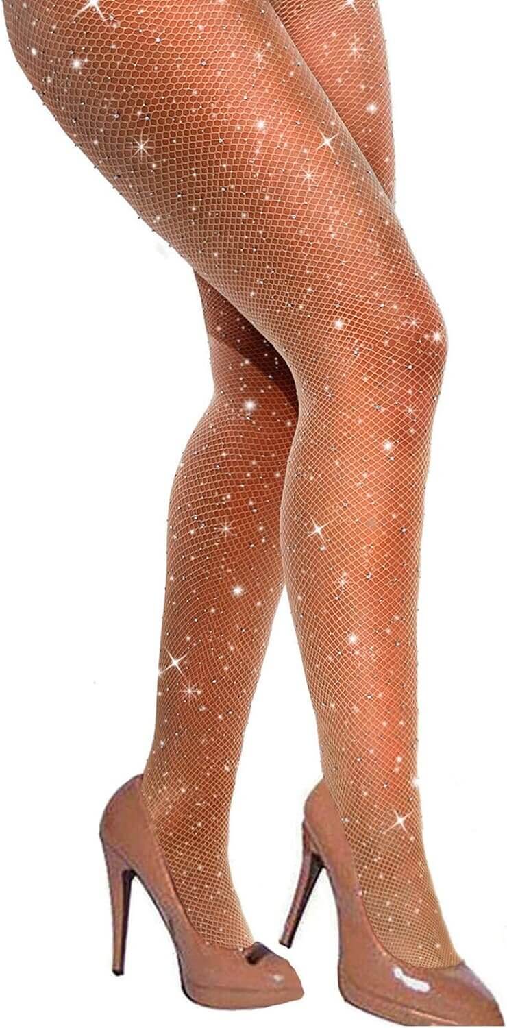 VEBZIN Fishnet Tights - Sparkle with Rhinestones at Parties - 33% Off!