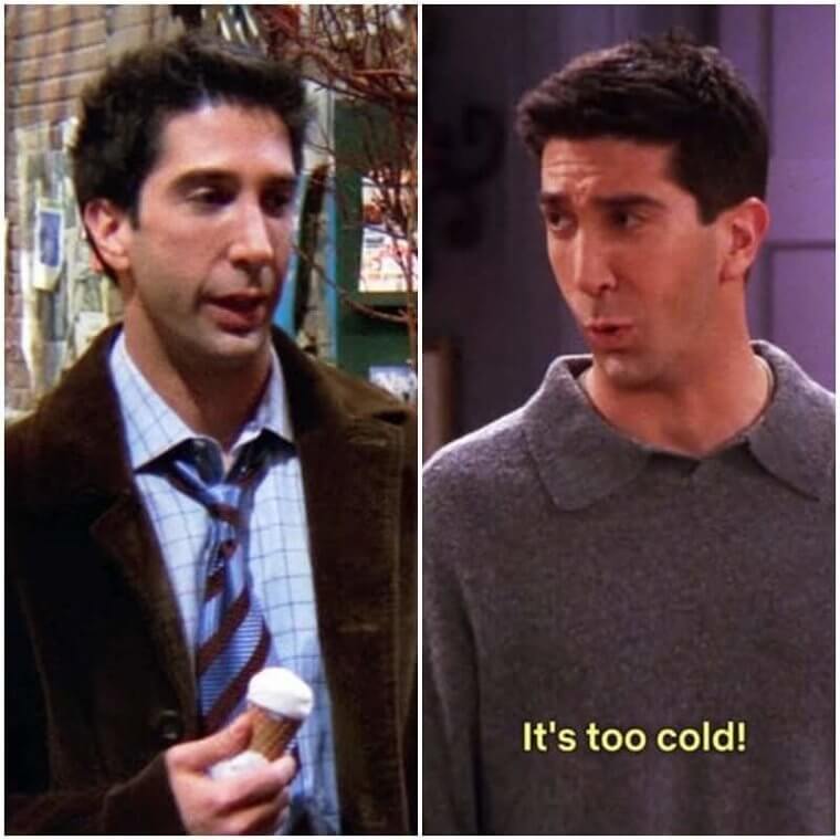 Ross's Relationship With Ice Cream