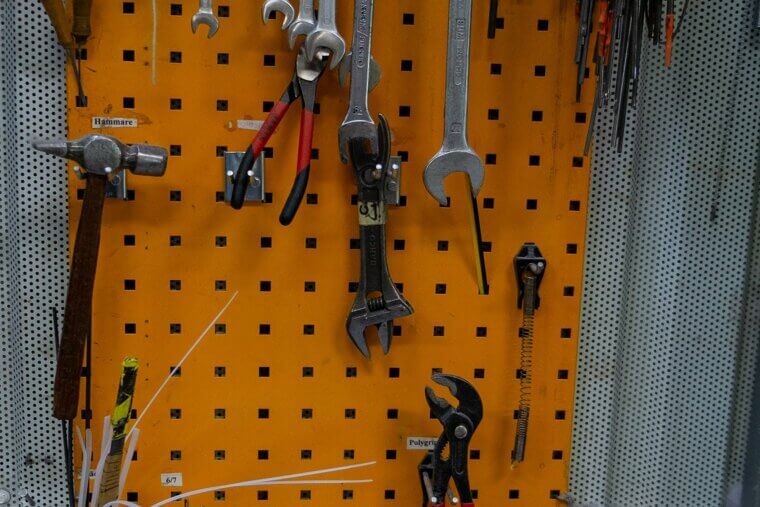 Tools on Unsecured Pegboards