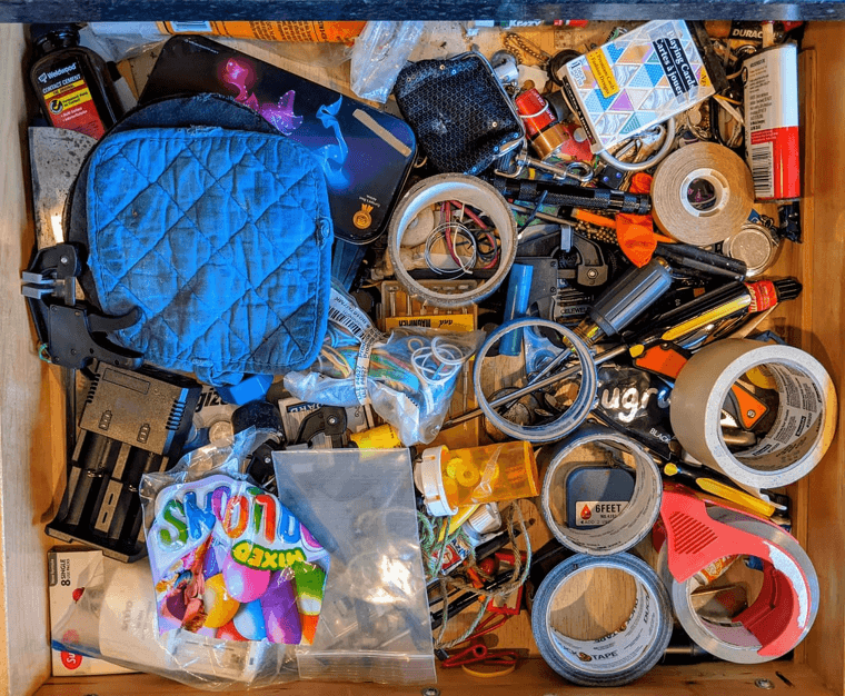 Batteries in a Junk Drawer