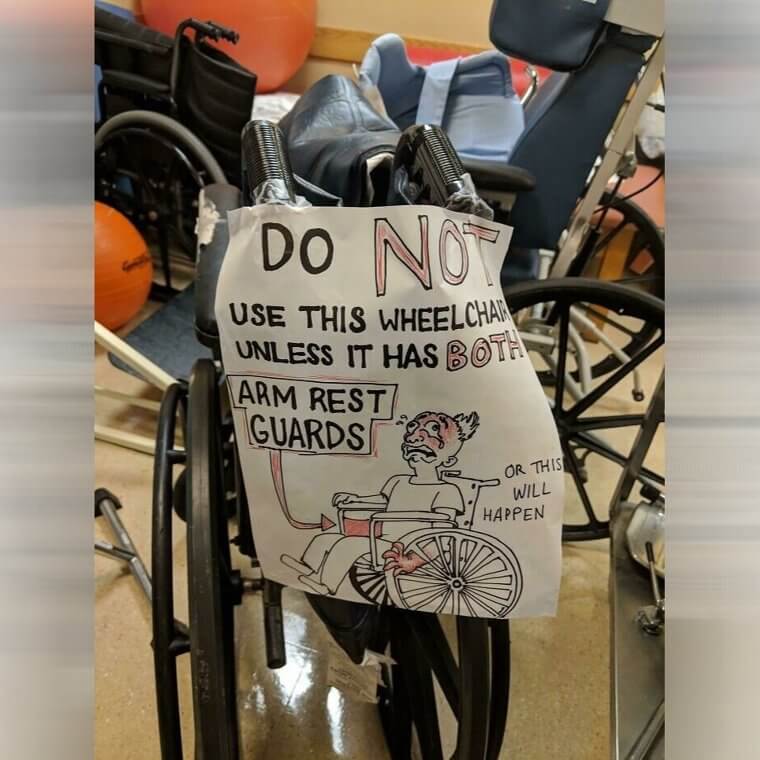 A Serious Warning for a Hospital Wheelchair