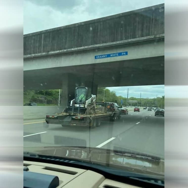 Taking a Ride in the Forklift on the Back of a Truck