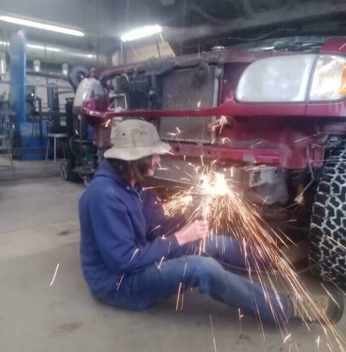 Sparks Flying With No Protective Glasses