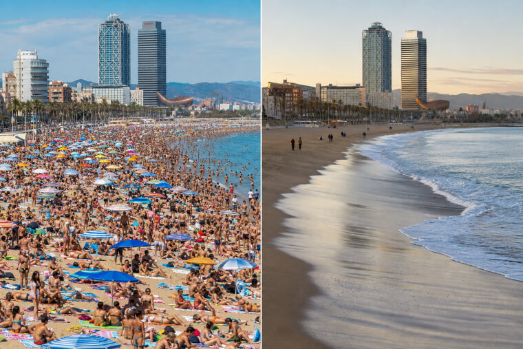Same Beach: Summer Tourist Season vs Winter