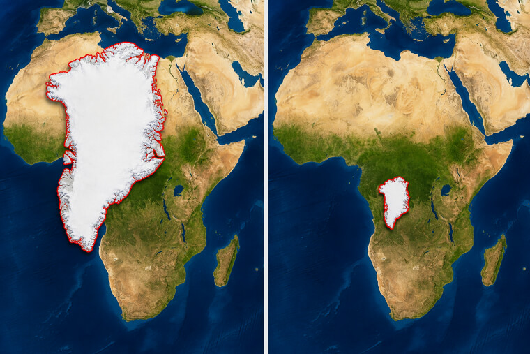 Greenland's True Size Without Map Distortion