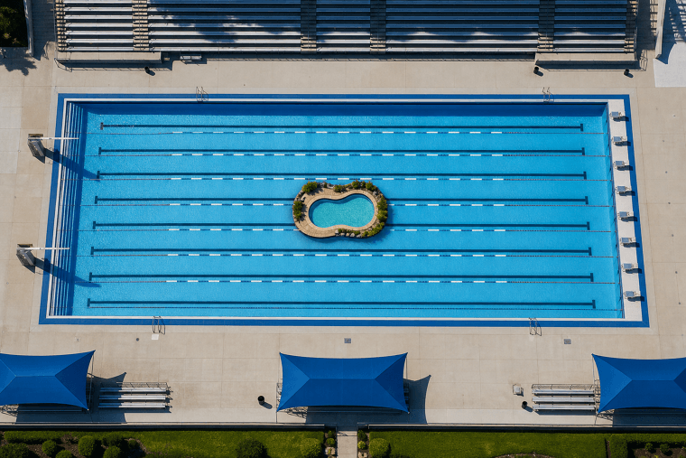 Backyard Swimming Pool vs Olympic Pool Overlay