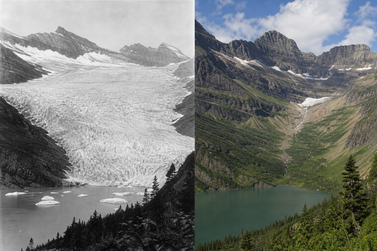Glacier National Park's Grinnell Glacier: 1910 vs Now