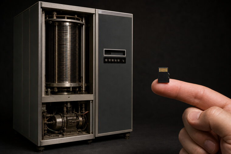1956 Hard Drive vs Modern MicroSD Card