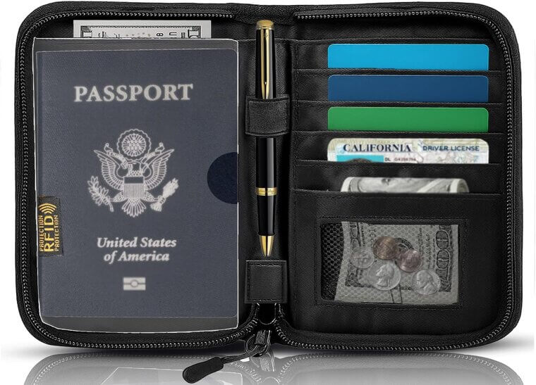 Travel Passport Organizer - RFID Protection & Family Friendly 