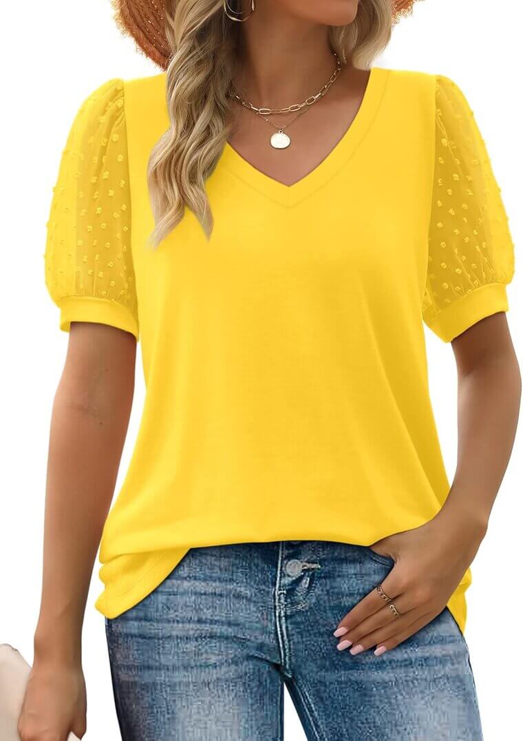 Aokosor Swiss Dot Tops - Chic Style for Every Season!