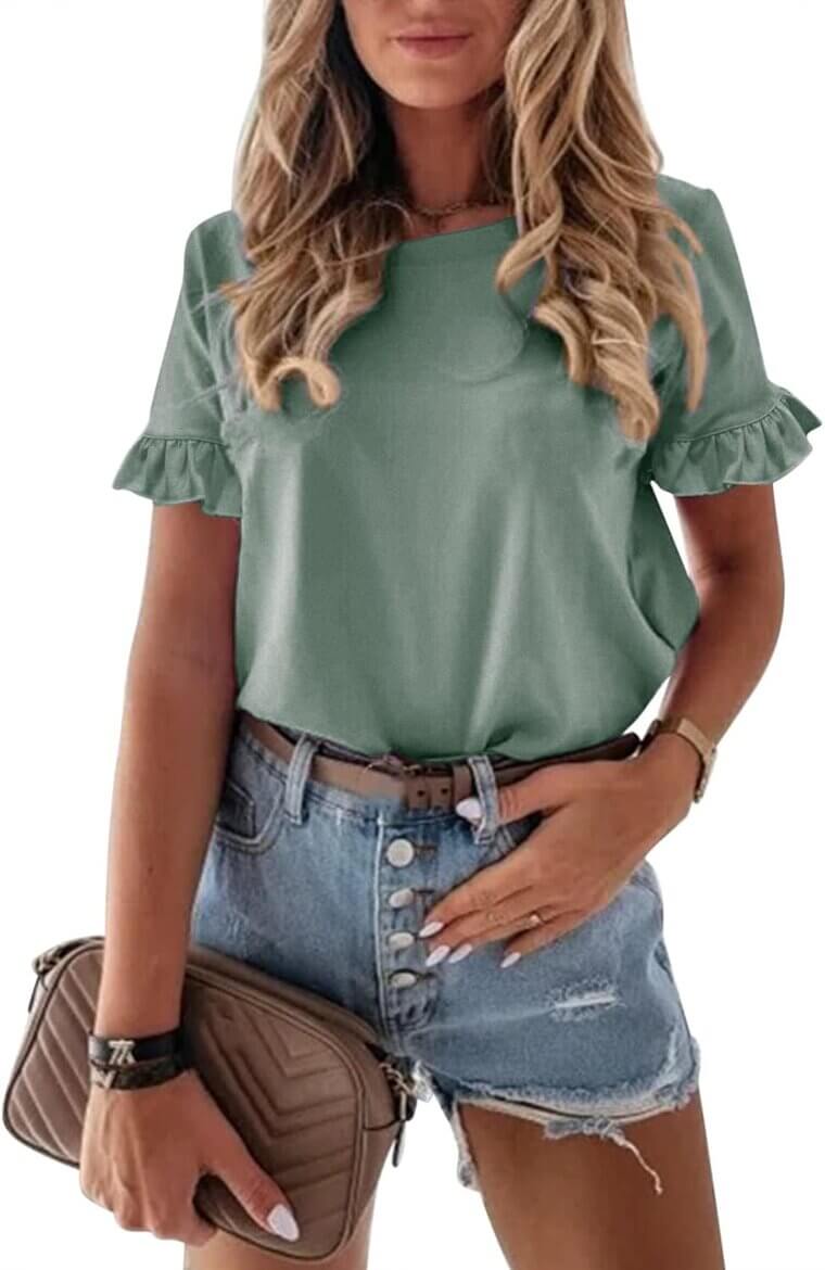 PRETTYGARDEN Ruffle Tee - Perfect Summer Style - Now 12% Off!