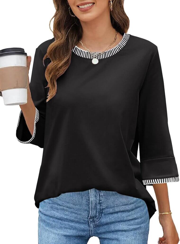 MEROKEETY Women's Trendy Blouse - Stylish and Versatile for Spring